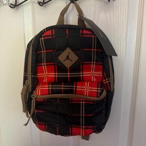 Jordan Mini Red and Black Plaid Backpack